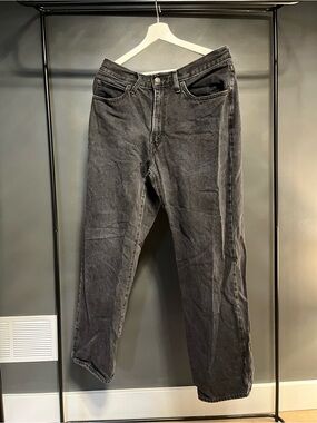 Black Washed Straight Leg Jeans